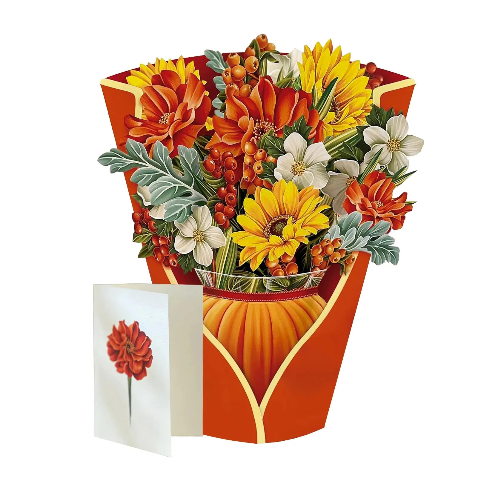 3D Flower Bouquet Greeting Card A4 Size