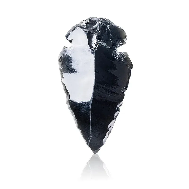 3PCS Natural Obsidian Crystal Black Spear Head Healing Energy Stone DIY Jewellery Making Home Decor