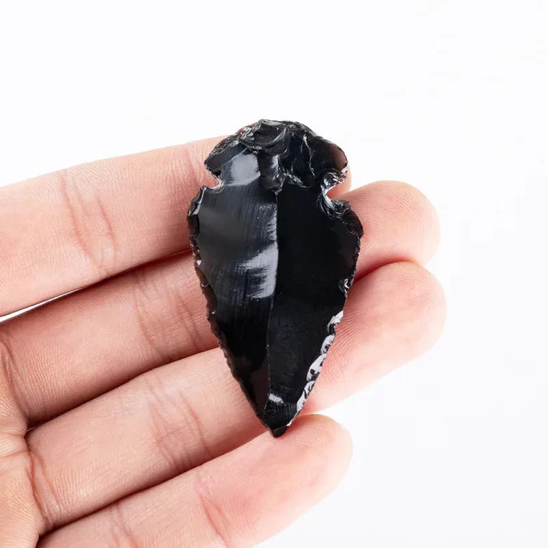 3PCS Natural Obsidian Crystal Black Spear Head Healing Energy Stone DIY Jewellery Making Home Decor