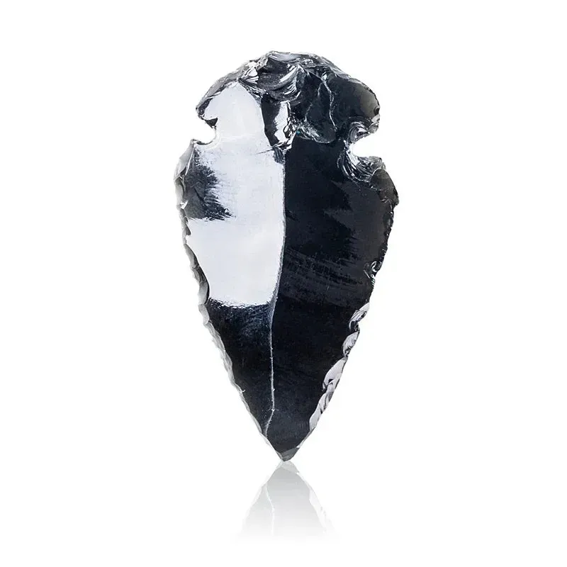 3PCS Natural Obsidian Crystal Black Spear Head Healing Energy Stone DIY Jewellery Making Home Decor