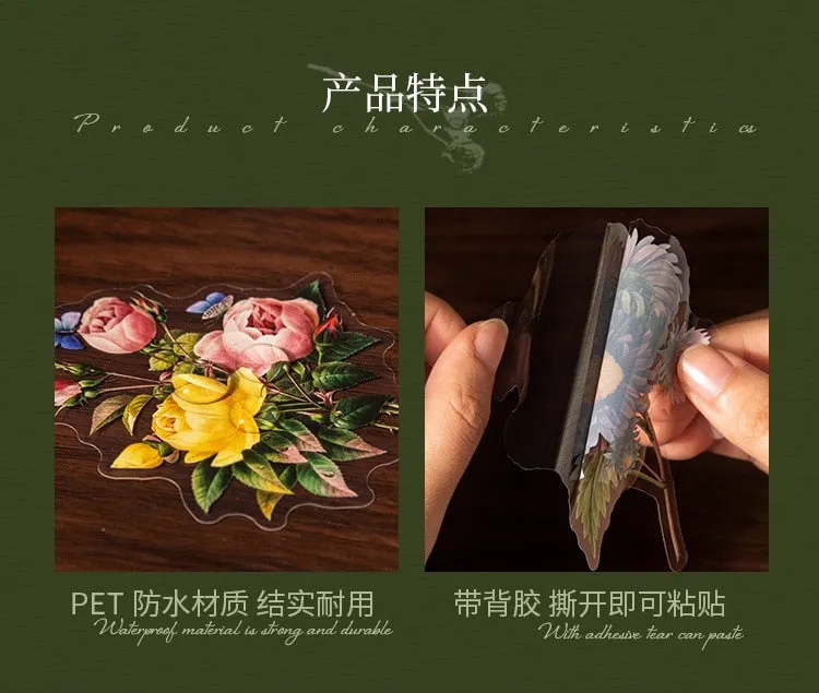 40Pcs Eucalyptus Mushroom Flower Waterproof Stickers