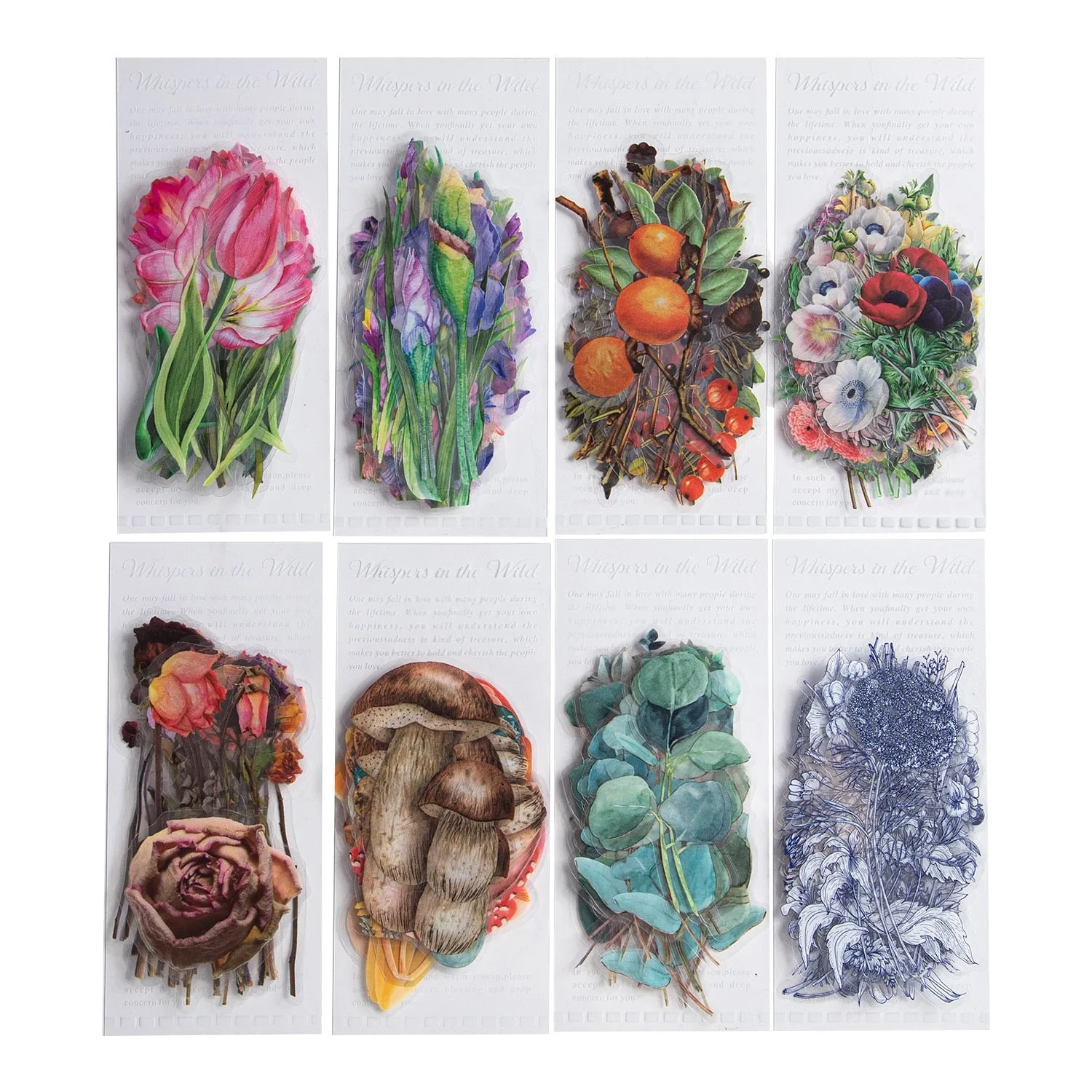 40Pcs Eucalyptus Mushroom Flower Waterproof Stickers