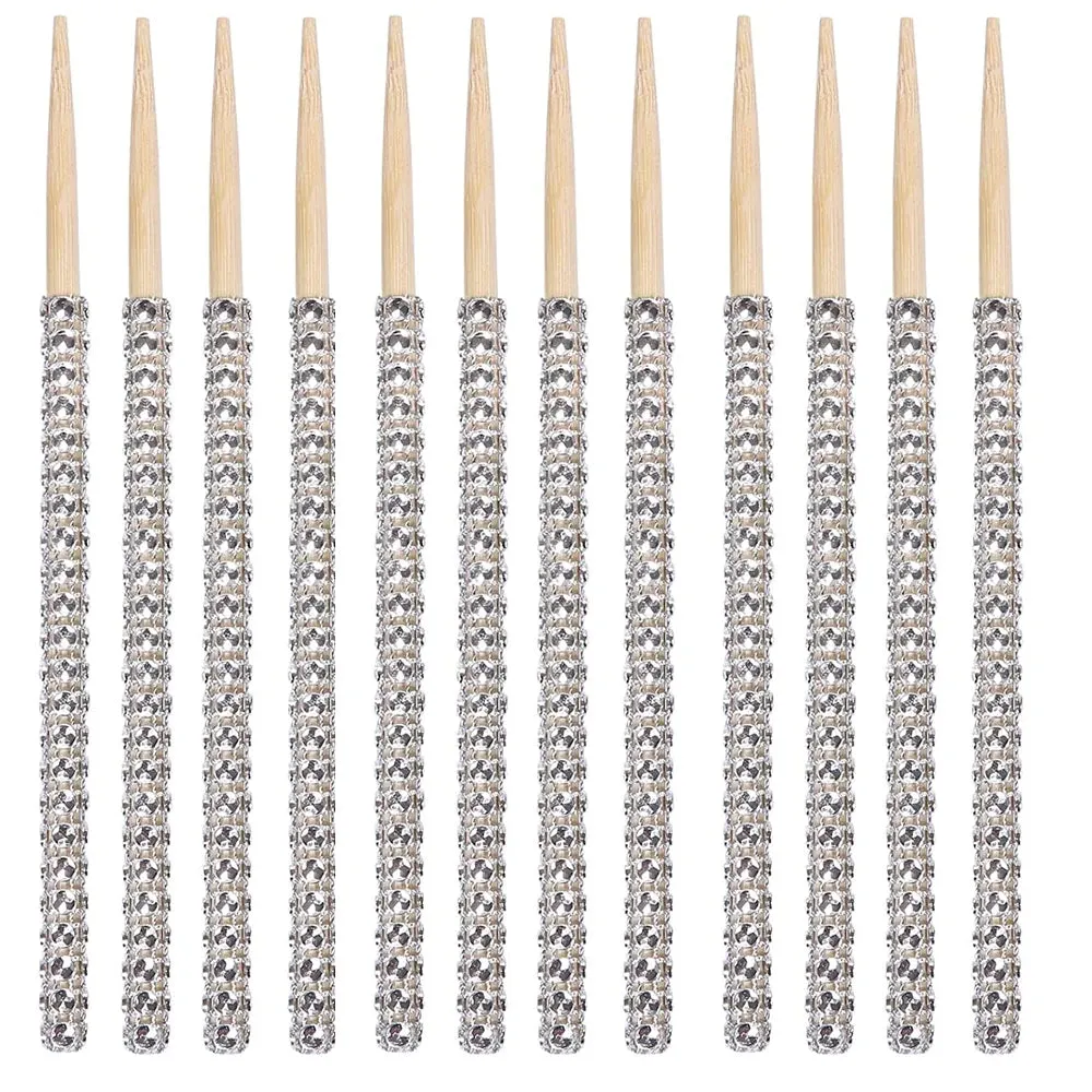 4/8/12Pcs Bedazzled Toffee Apple Bamboo Cake Sticks DIY Treat Making