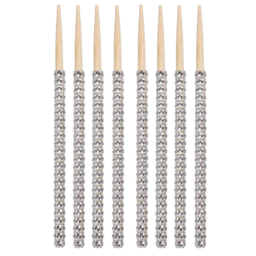 4/8/12Pcs Bedazzled Toffee Apple Bamboo Cake Sticks DIY Treat Making