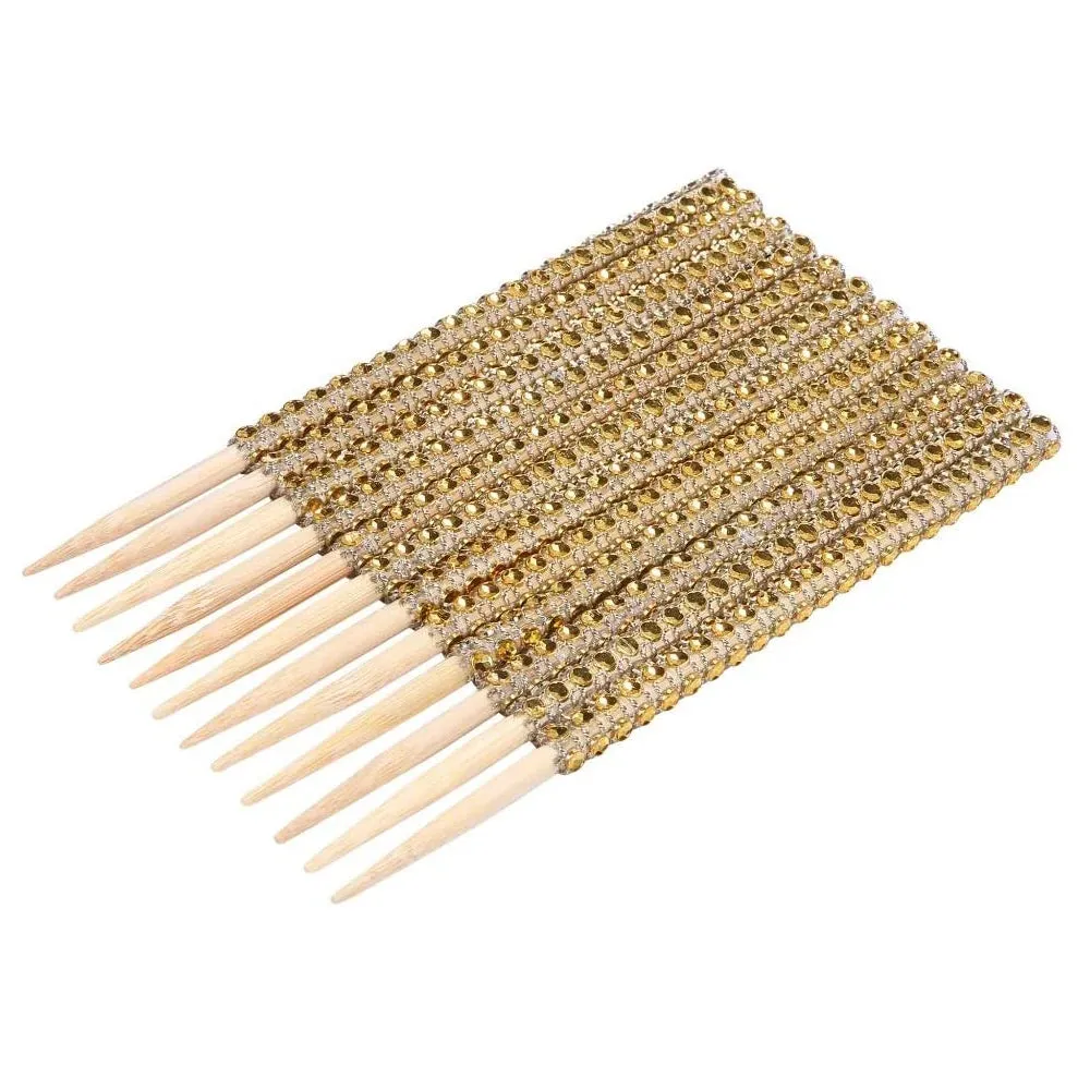 4/8/12Pcs Bedazzled Toffee Apple Bamboo Cake Sticks DIY Treat Making