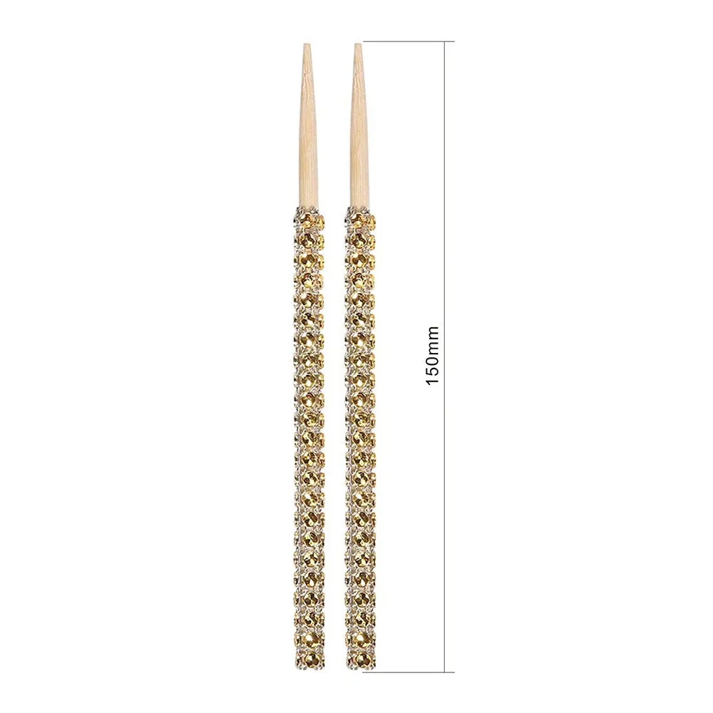4/8/12Pcs Bedazzled Toffee Apple Bamboo Cake Sticks DIY Treat Making