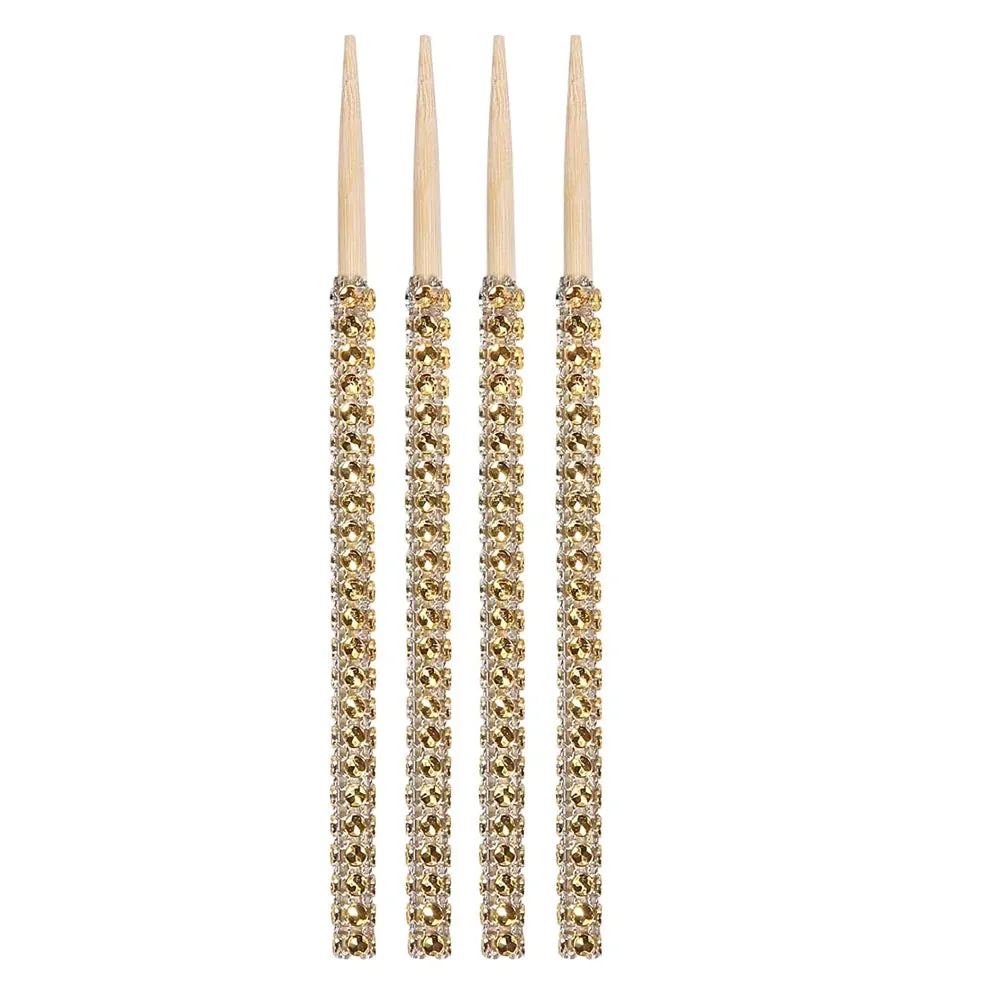 4/8/12Pcs Bedazzled Toffee Apple Bamboo Cake Sticks DIY Treat Making