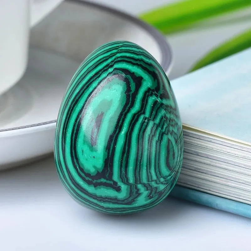 48mm Natural Crystal Healing Stone Egg   Base