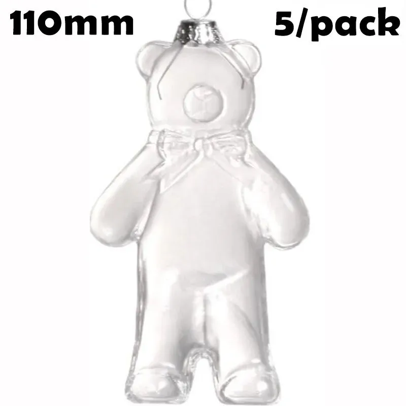 5 Pieces x DIY Paintable Fillable Shatterproof Christmas Decoration Ornaments 65mm Square Cube