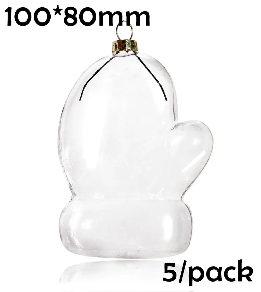 5 Pieces x DIY Paintable Fillable Shatterproof Christmas Decoration Ornaments 65mm Square Cube