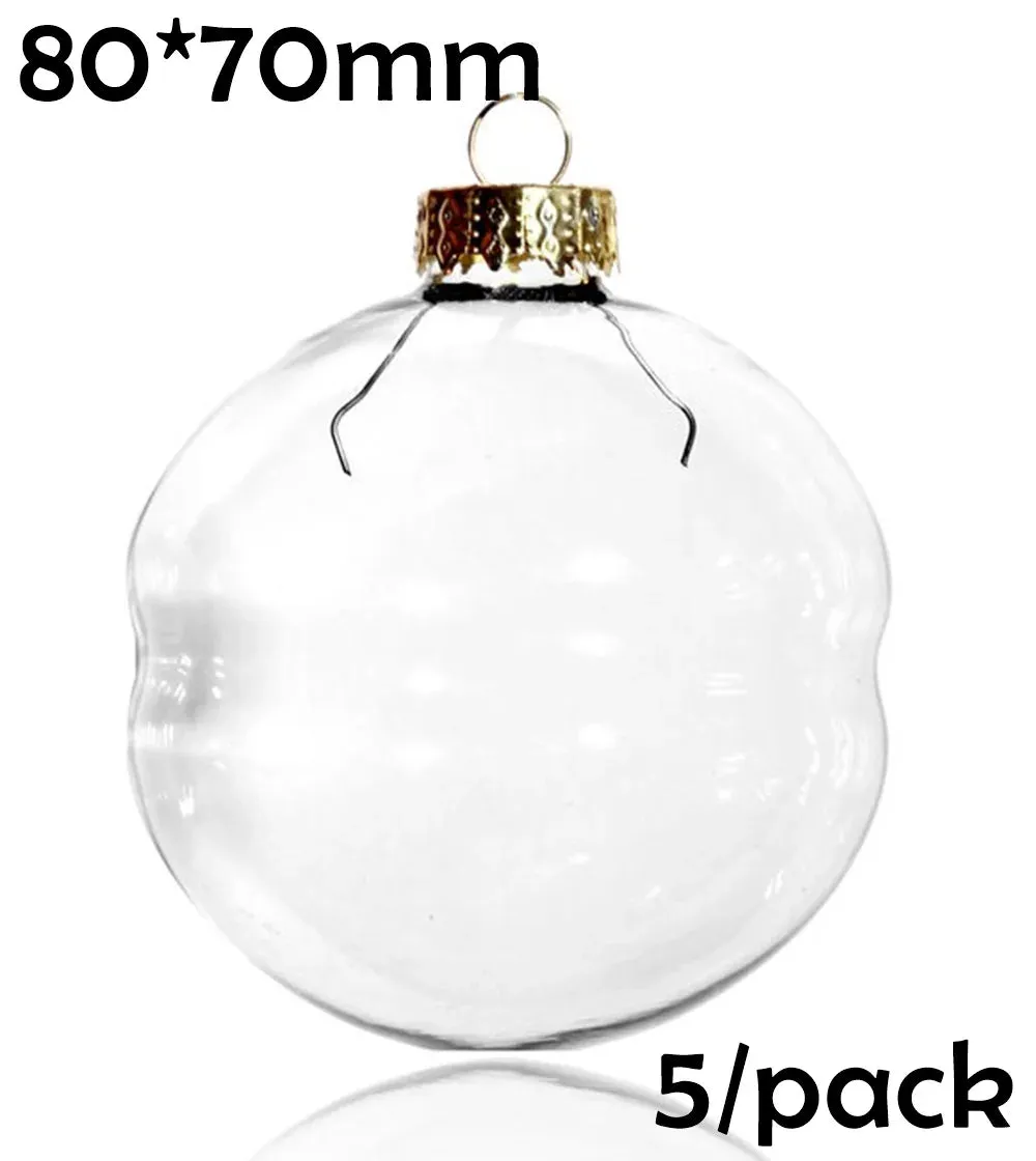 5 Pieces x DIY Paintable Fillable Shatterproof Christmas Decoration Ornaments 65mm Square Cube
