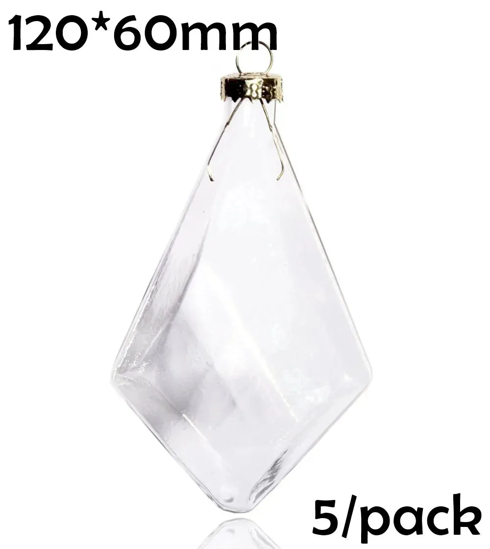 5 Pieces x DIY Paintable Fillable Shatterproof Christmas Decoration Ornaments 65mm Square Cube