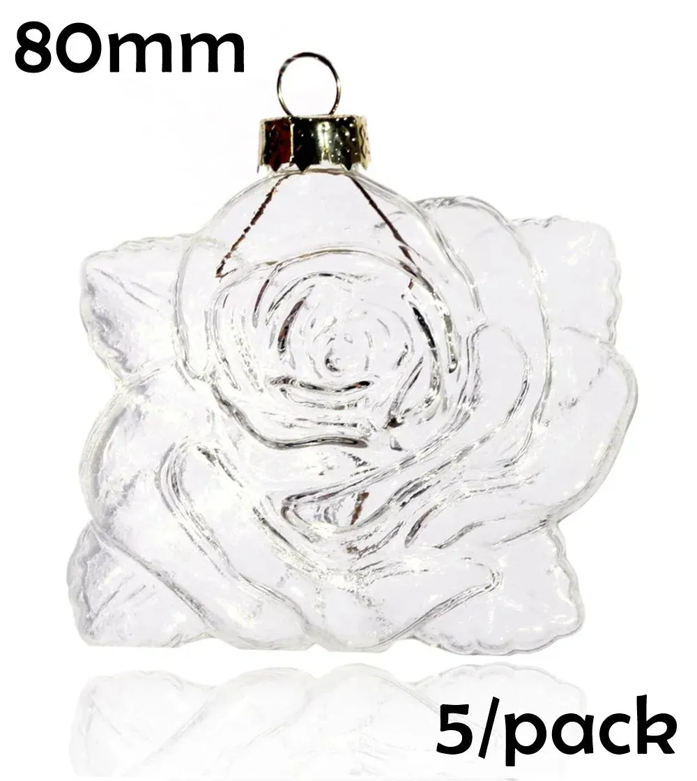 5 Pieces x DIY Paintable Fillable Shatterproof Christmas Decoration Ornaments 65mm Square Cube
