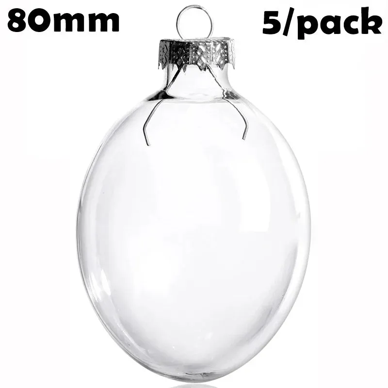 5 Pieces x DIY Paintable Home Wedding Christmas Decoration Ornament 90*60mm Glass Pine Cone Nut