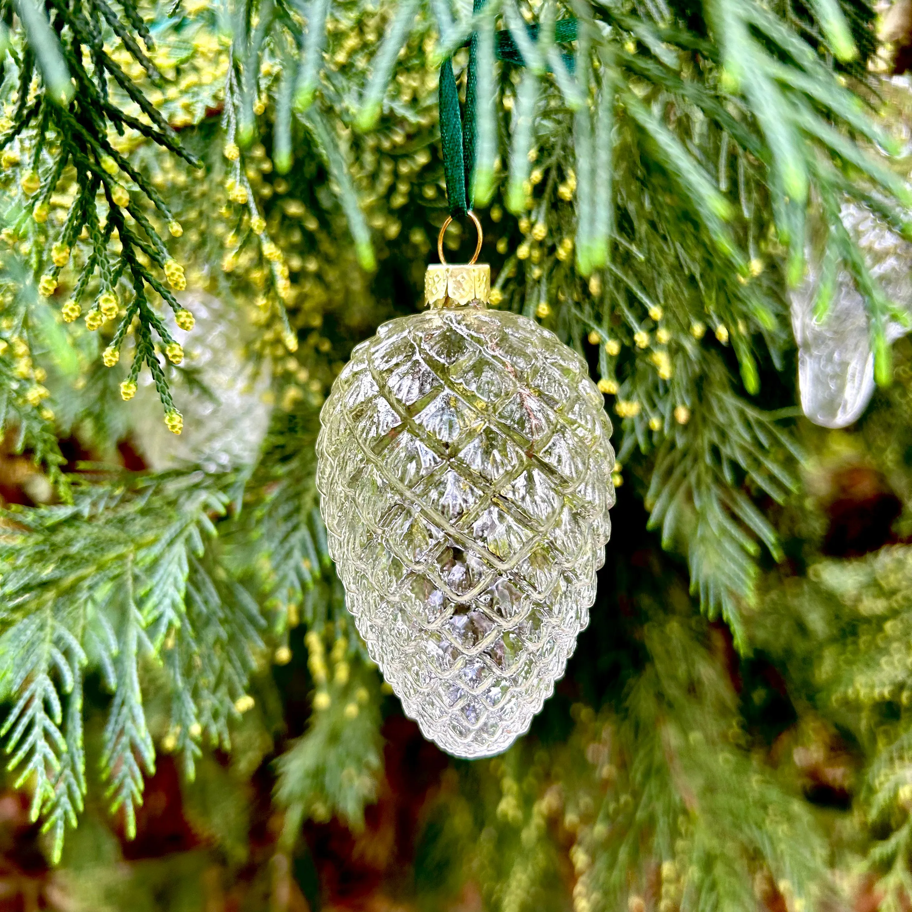 5 Pieces x DIY Paintable Home Wedding Christmas Decoration Ornament 90*60mm Glass Pine Cone Nut