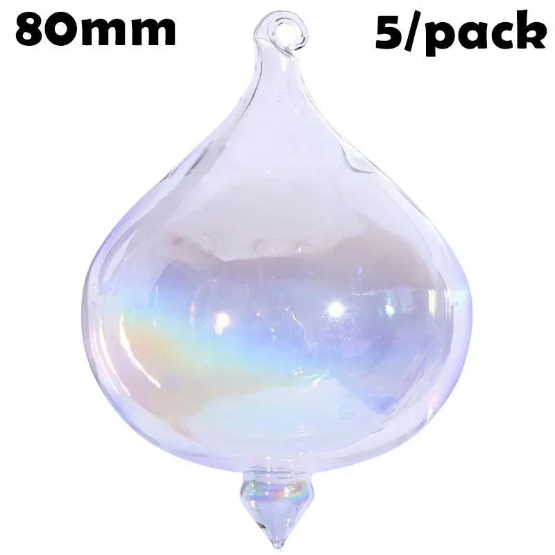 5 Pieces x DIY Paintable Home Wedding Christmas Decoration Ornament 90*60mm Glass Pine Cone Nut