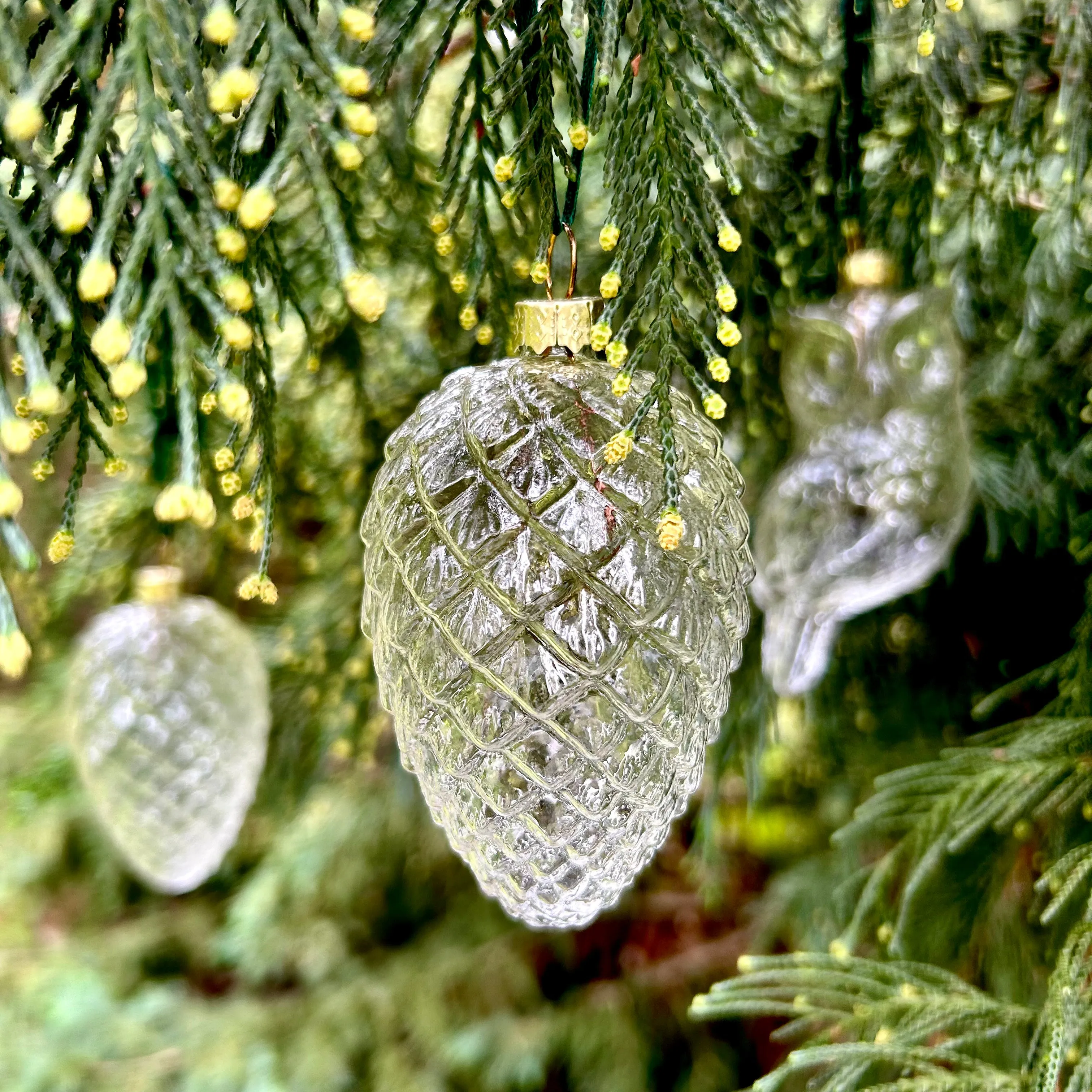 5 Pieces x DIY Paintable Home Wedding Christmas Decoration Ornament 90*60mm Glass Pine Cone Nut
