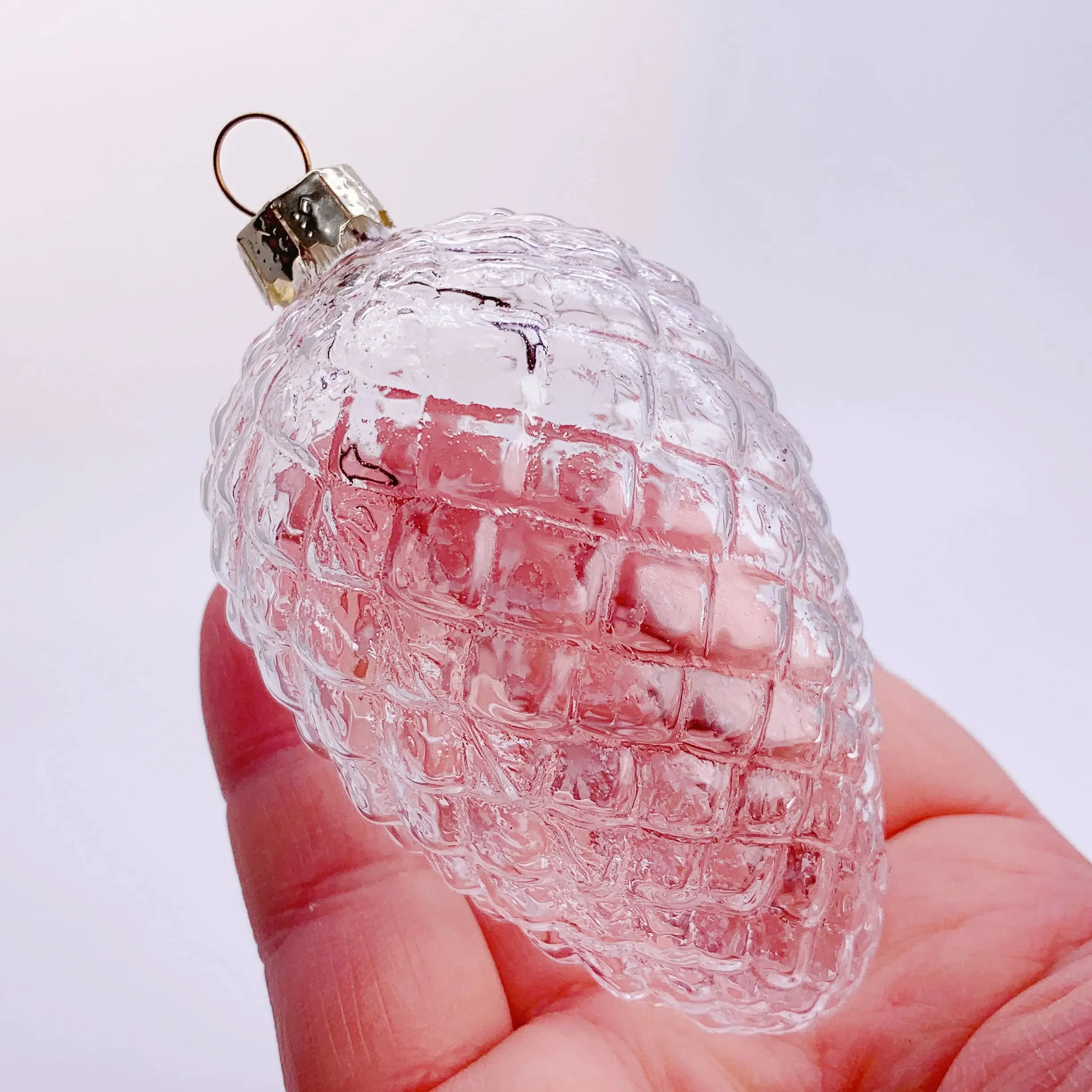 5 Pieces x DIY Paintable Home Wedding Christmas Decoration Ornament 90*60mm Glass Pine Cone Nut