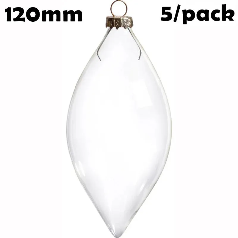 5 Pieces x DIY Paintable Home Wedding Christmas Decoration Ornament 90*60mm Glass Pine Cone Nut