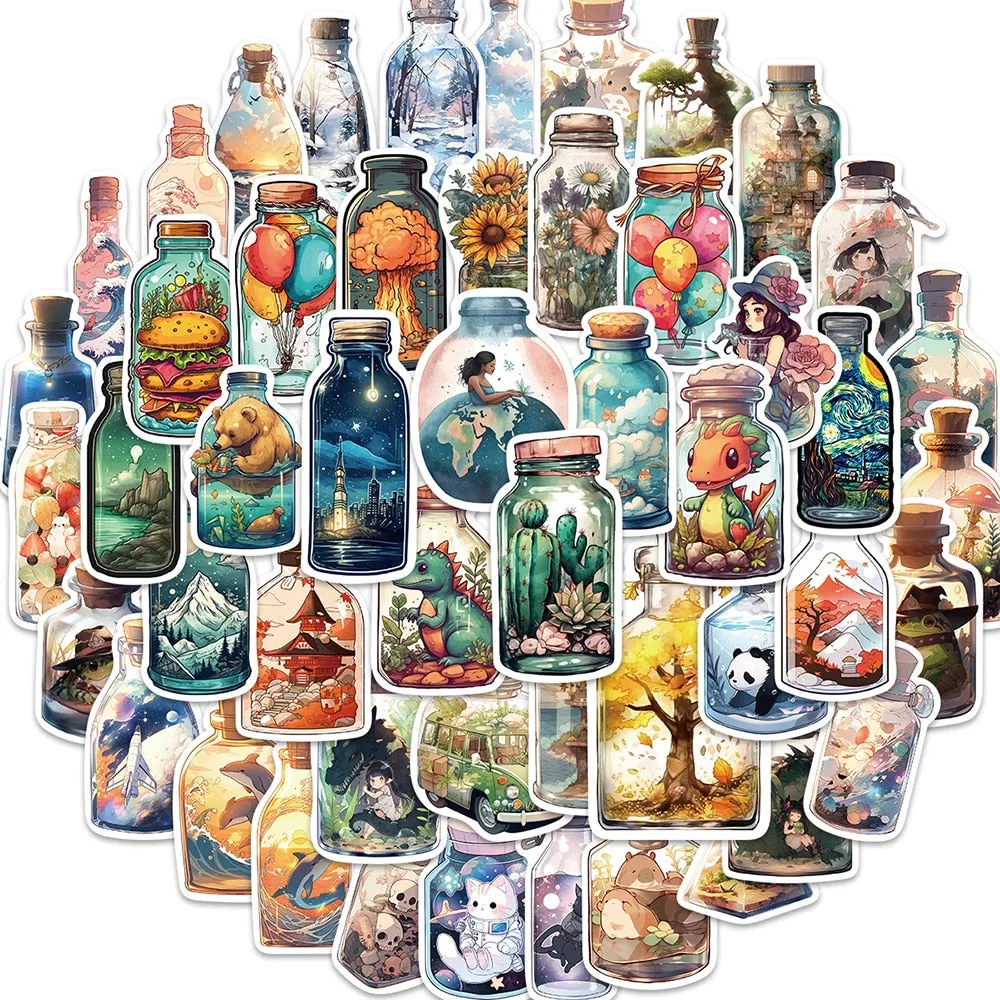 50PCS Bottle World Stickers Decals