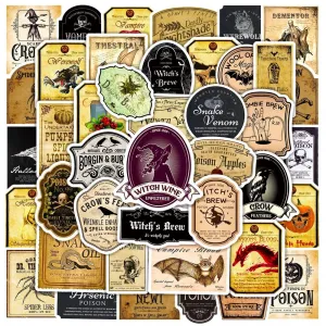 50pcs Halloween Magic Potion Bottle Labels Stickers