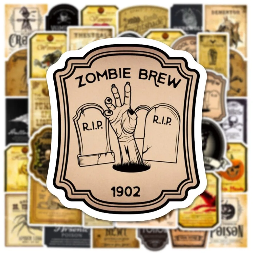 50pcs Halloween Magic Potion Bottle Labels Stickers