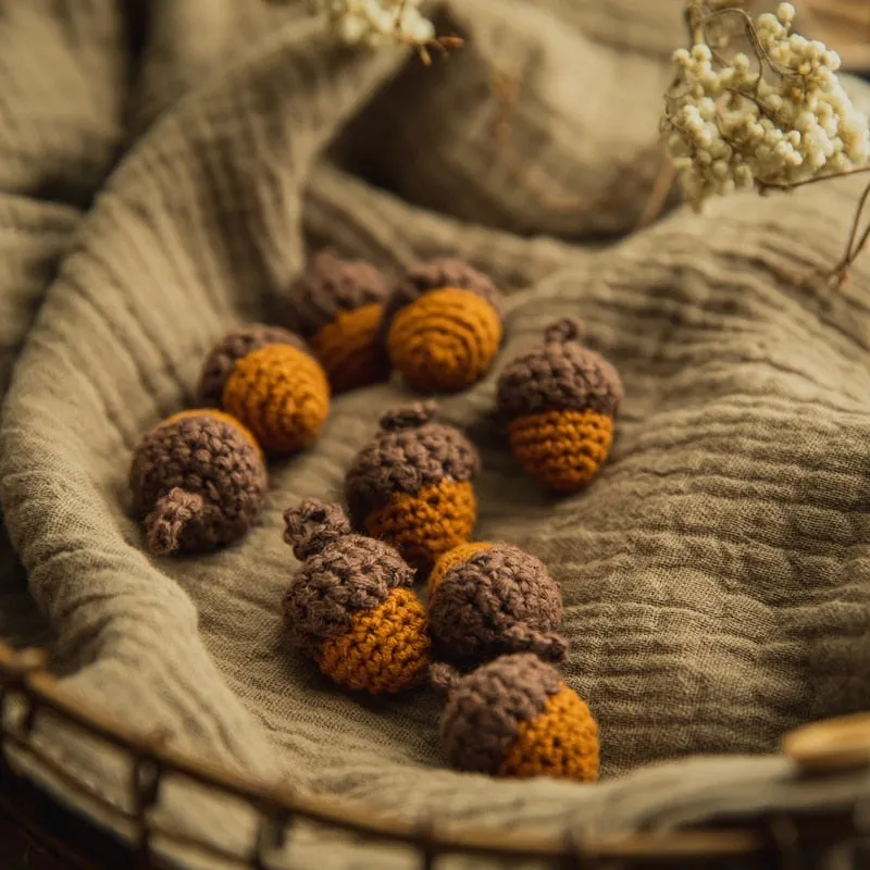 8pc Felt Wool Acorns
