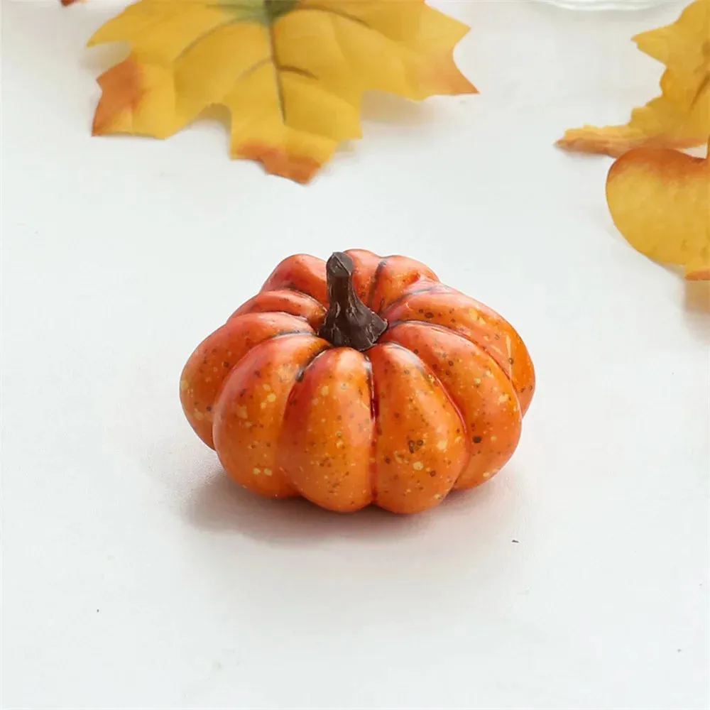 9pcs Mini Artificial Halloween Pumpkin Decor DIY Craft Home Party Decoration