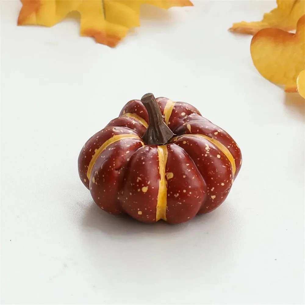 9pcs Mini Artificial Halloween Pumpkin Decor DIY Craft Home Party Decoration