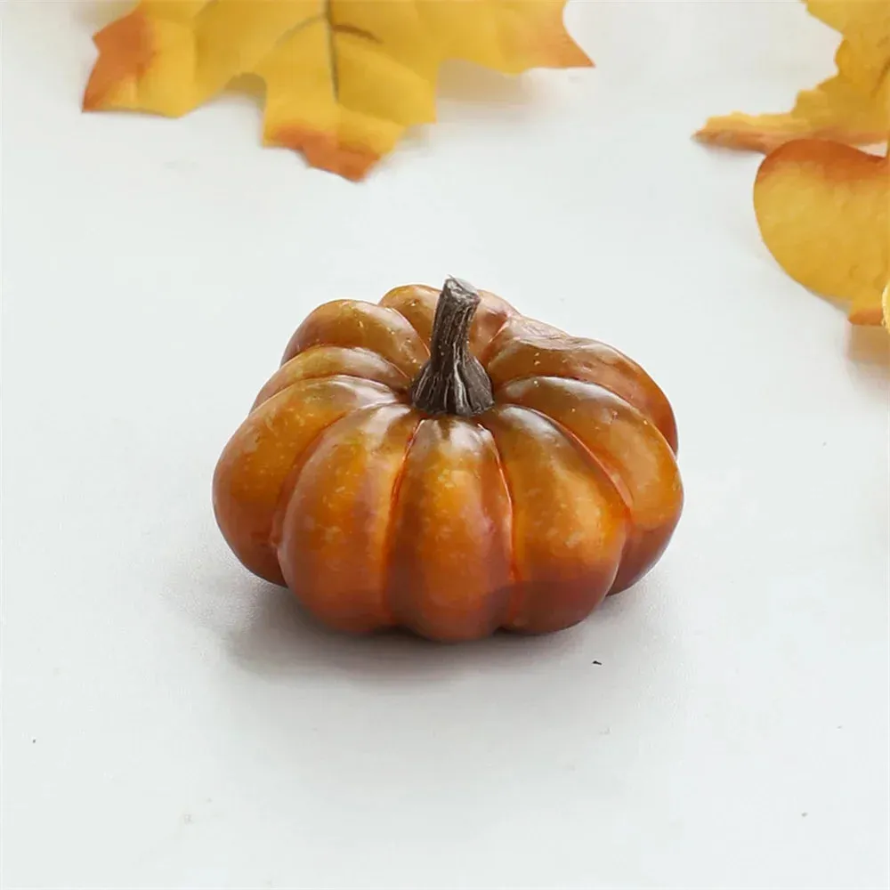 9pcs Mini Artificial Halloween Pumpkin Decor DIY Craft Home Party Decoration