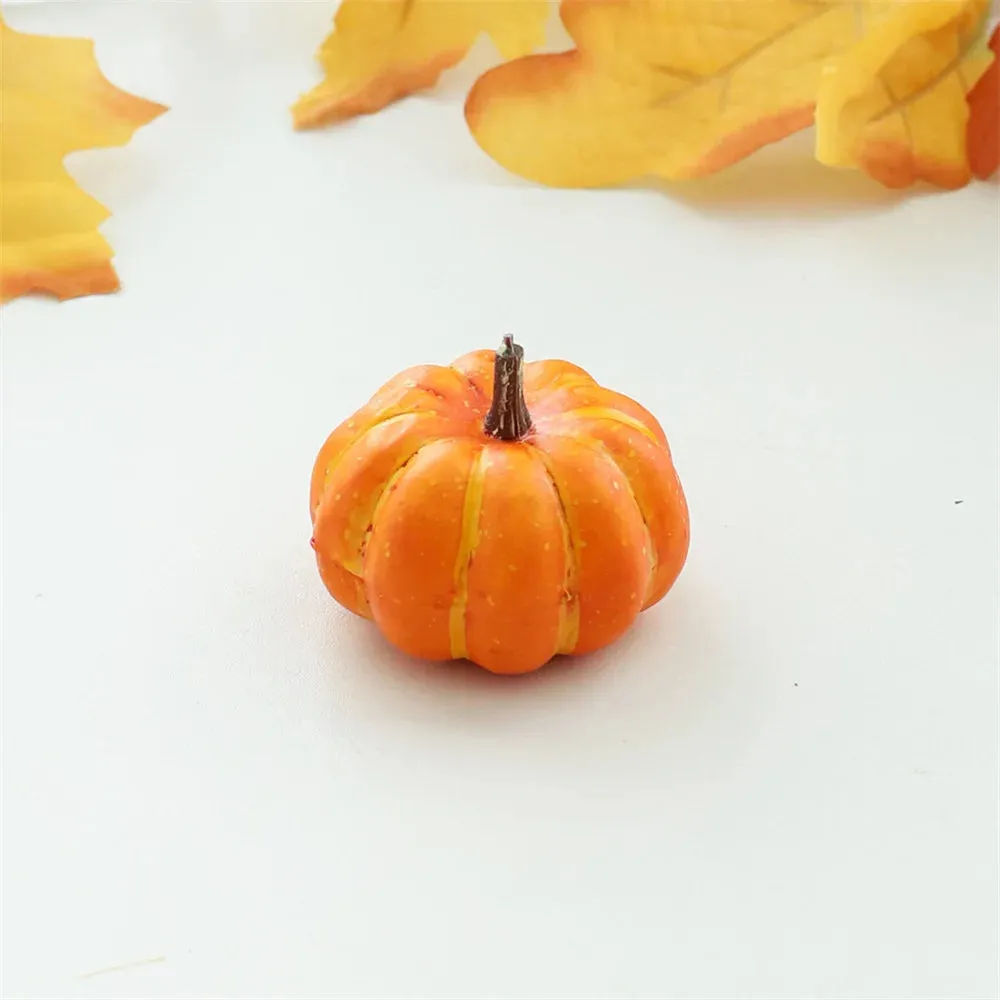 9pcs Mini Artificial Halloween Pumpkin Decor DIY Craft Home Party Decoration
