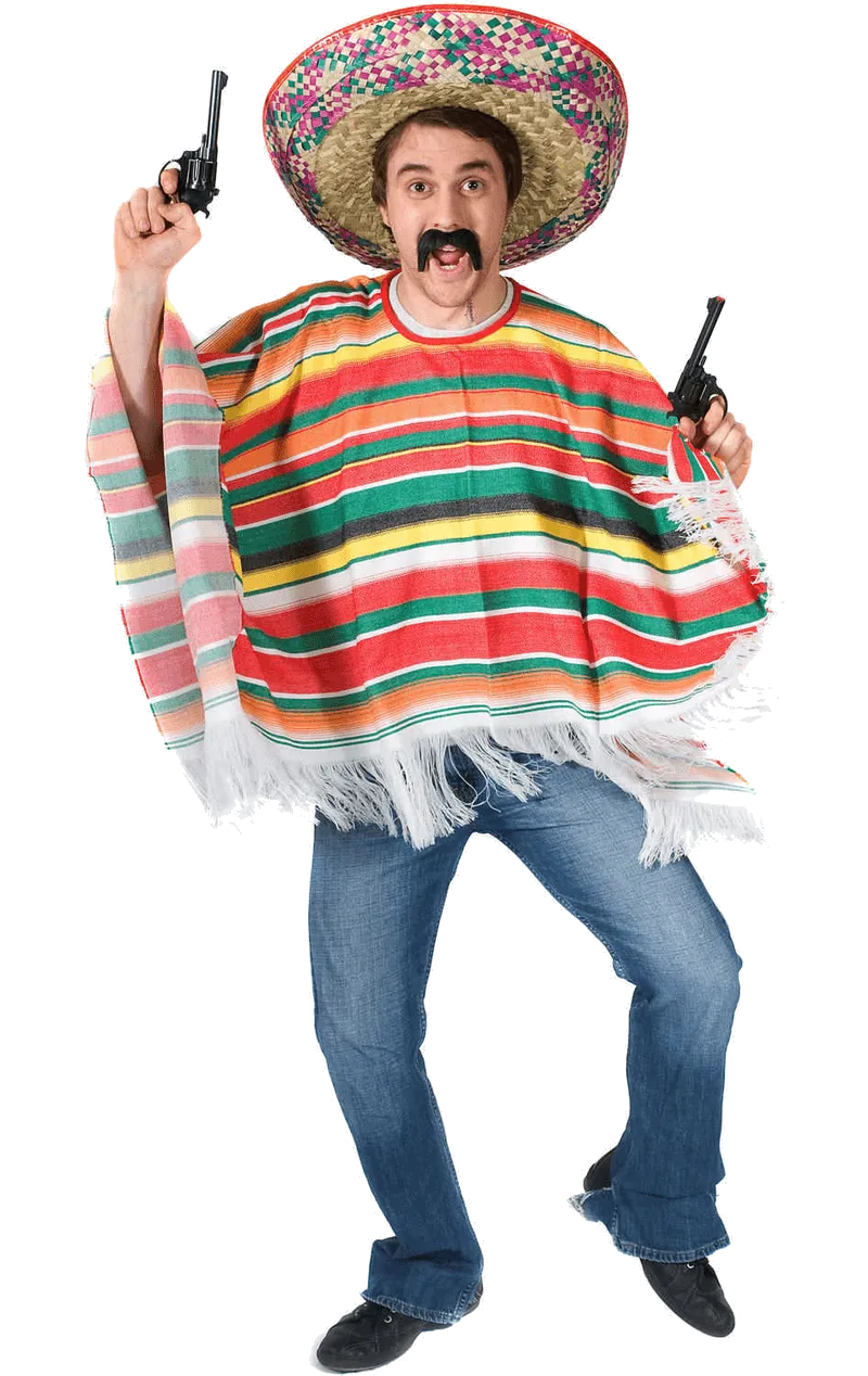 Adult Mexican Rainbow Poncho