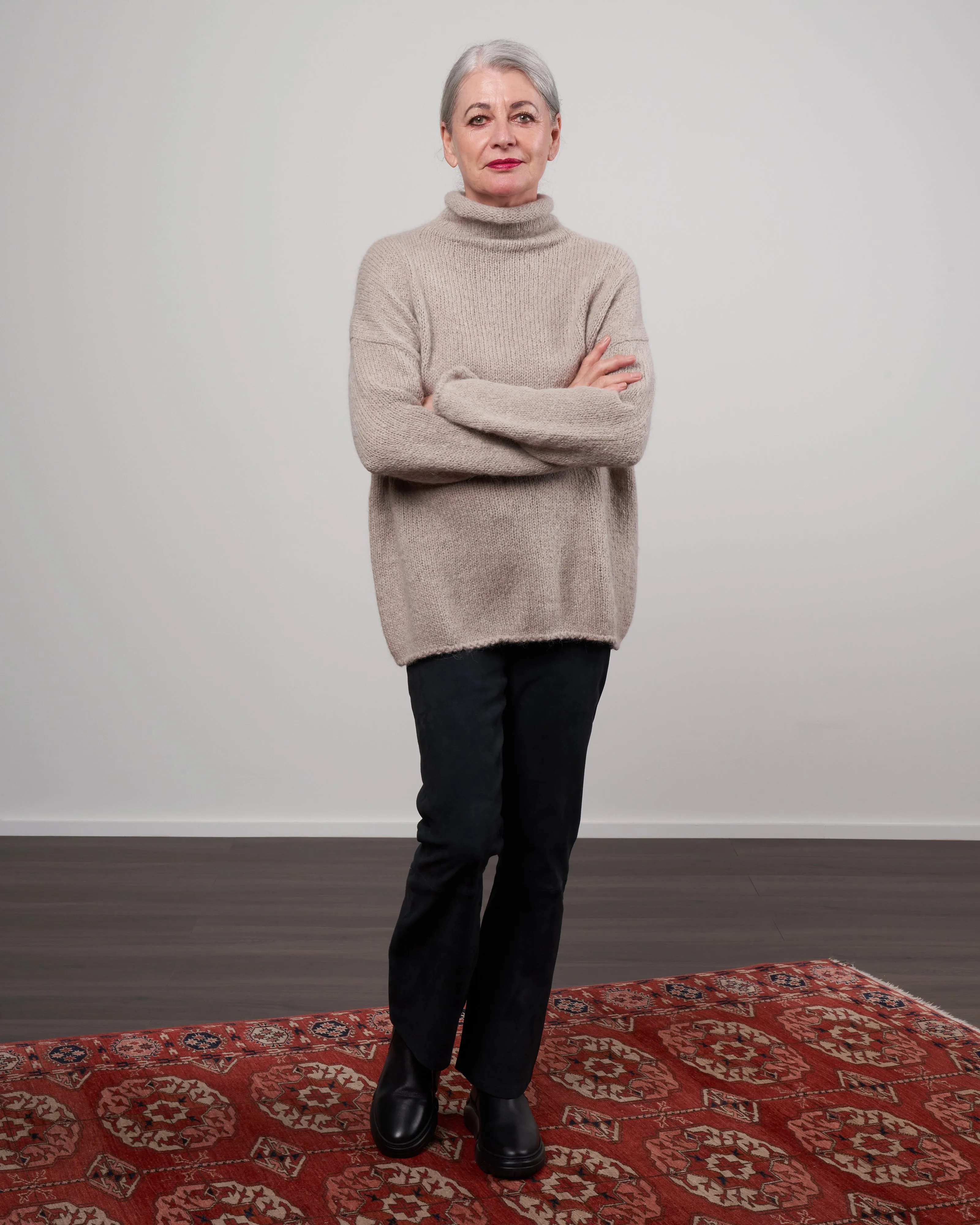 alpaca wool turtleneck - beige