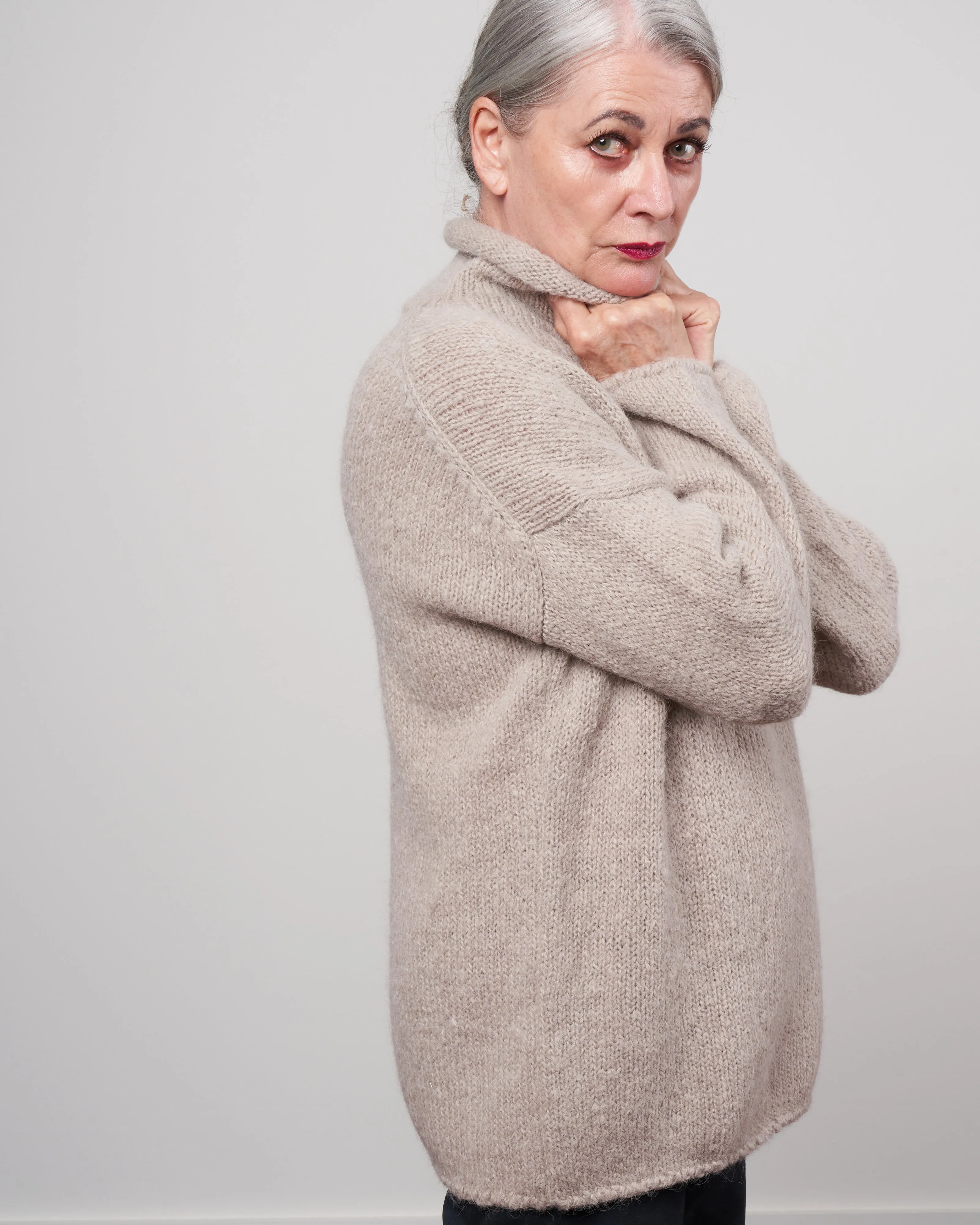 alpaca wool turtleneck - beige
