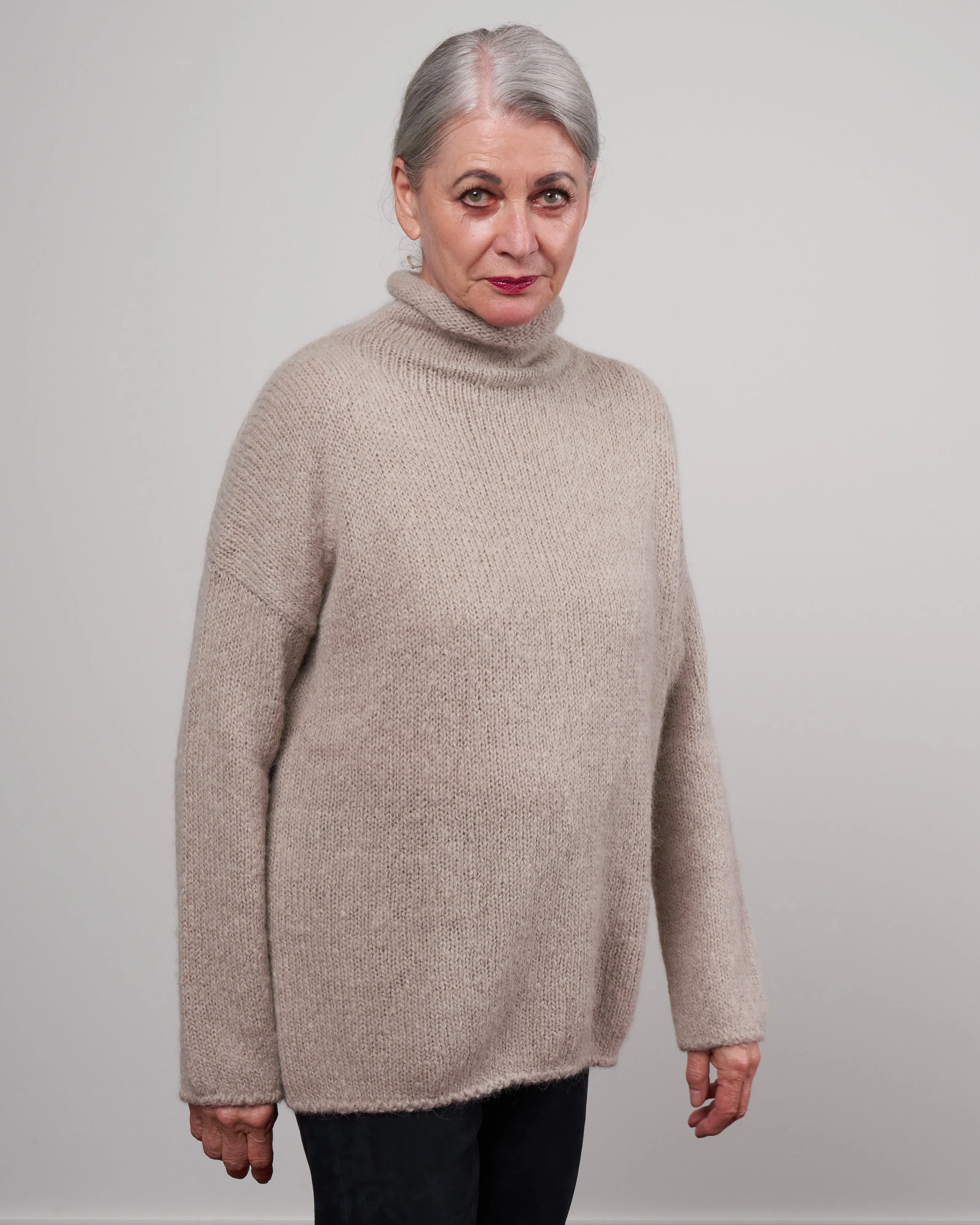 alpaca wool turtleneck - beige