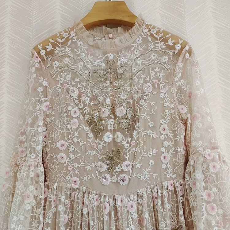Amelia's Beaded Sequinned Embroidered Spring Season Dress