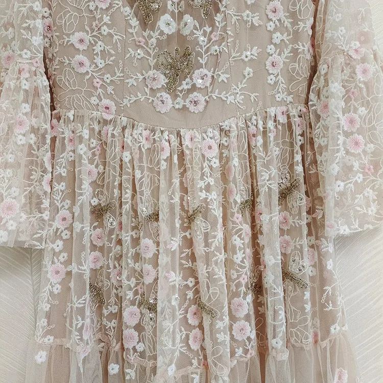 Amelia's Beaded Sequinned Embroidered Spring Season Dress