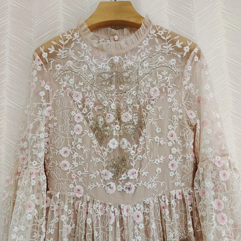 Amelia's Beaded Sequinned Embroidered Spring Season Dress