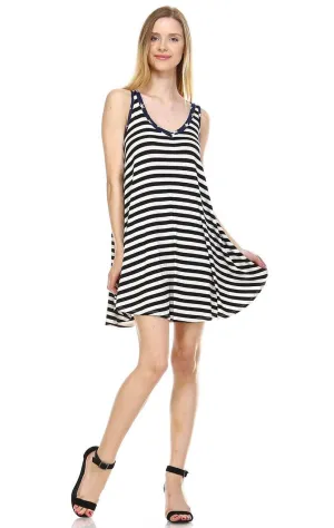 American Flag Dress Navy Star Collar V Black White Stripes 1