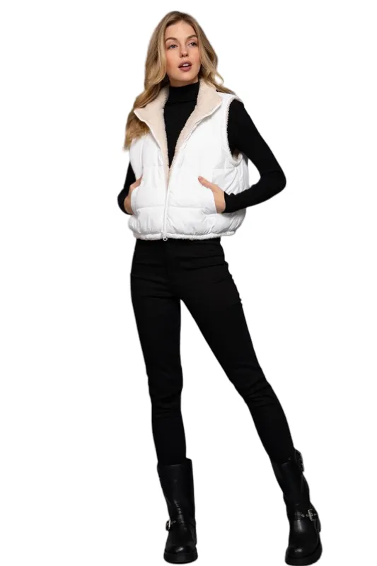 Apparel- Active Basic Reversible Padded Fur Jacket