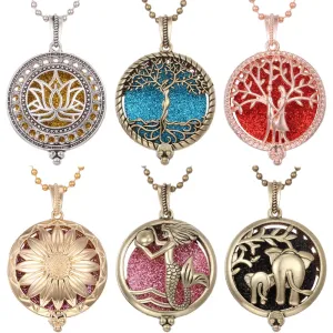 Aromatherapy Locket Necklaces Essential Oil Perfume Aroma Diffuser Necklace