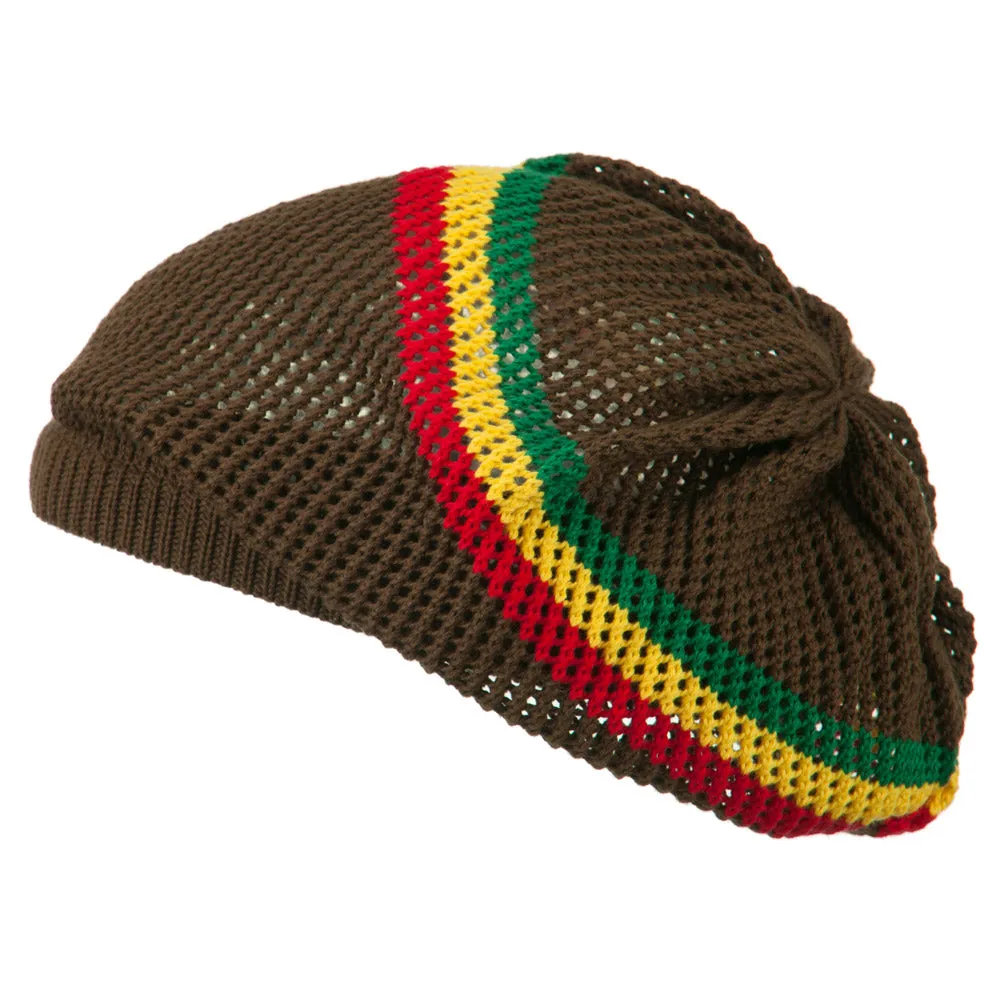Big Size Mesh Rasta Deep Shell Beanie