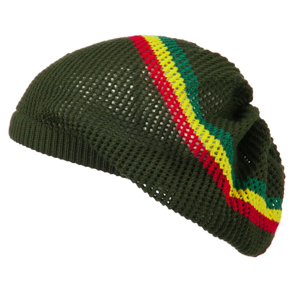 Big Size Mesh Rasta Deep Shell Beanie
