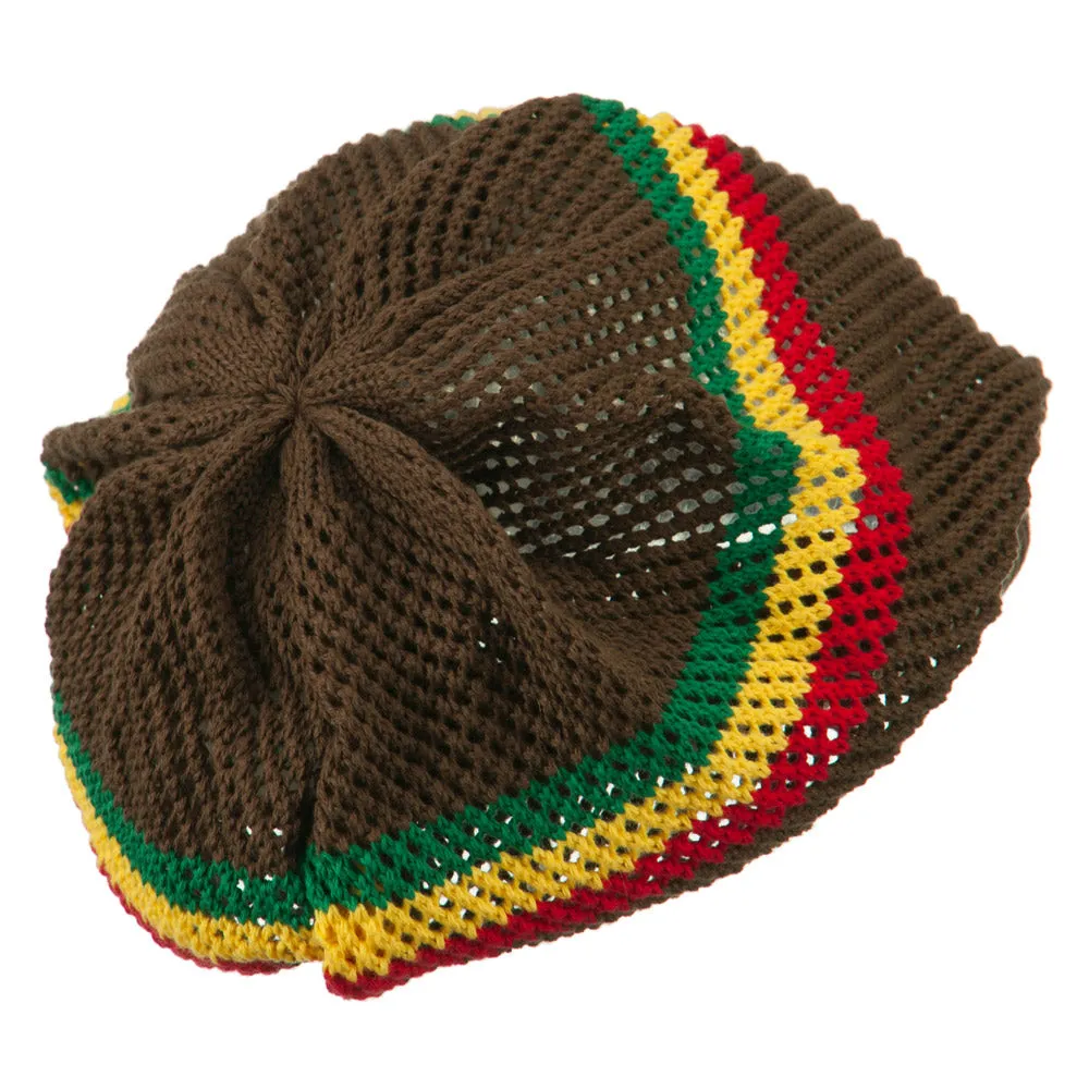 Big Size Mesh Rasta Deep Shell Beanie