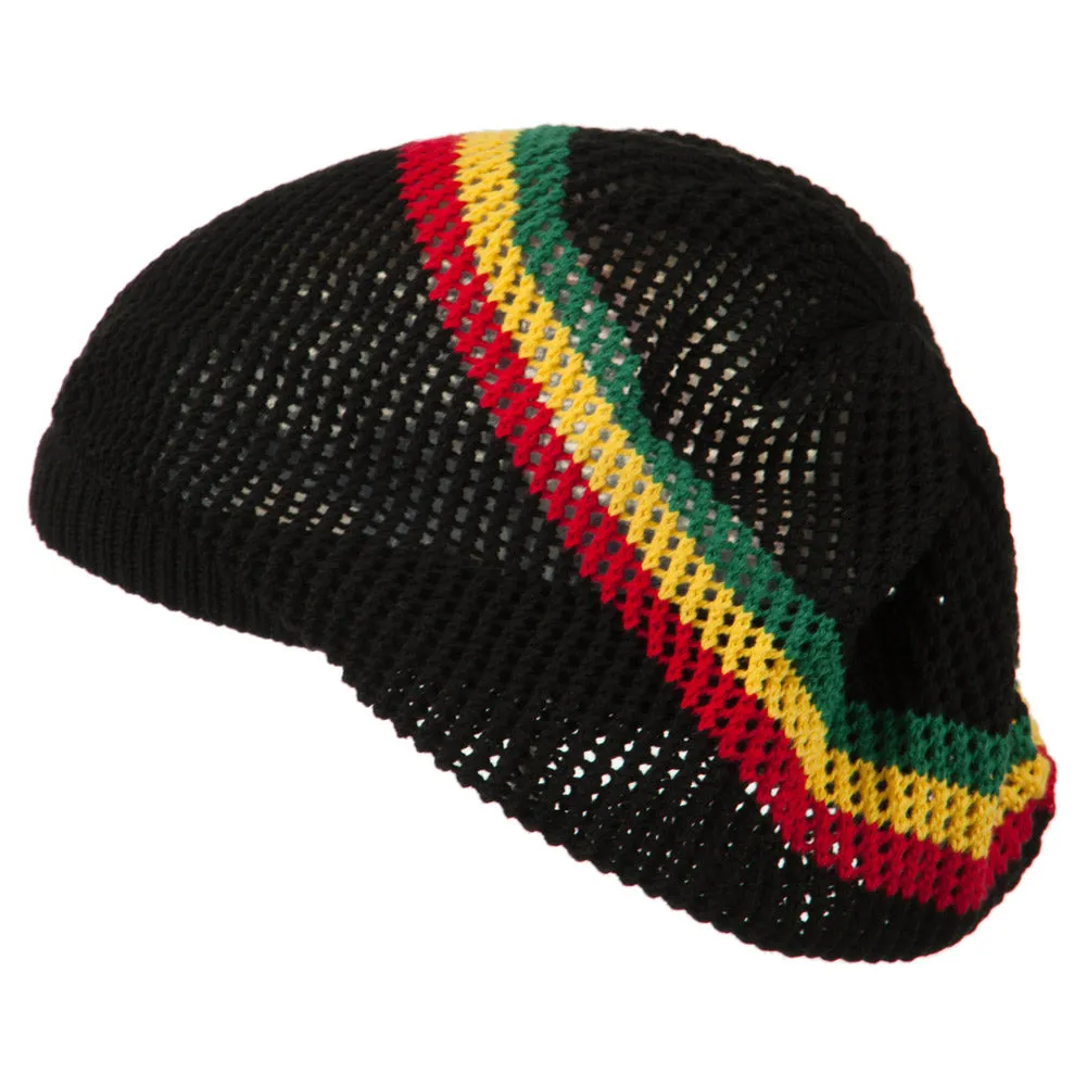 Big Size Mesh Rasta Deep Shell Beanie