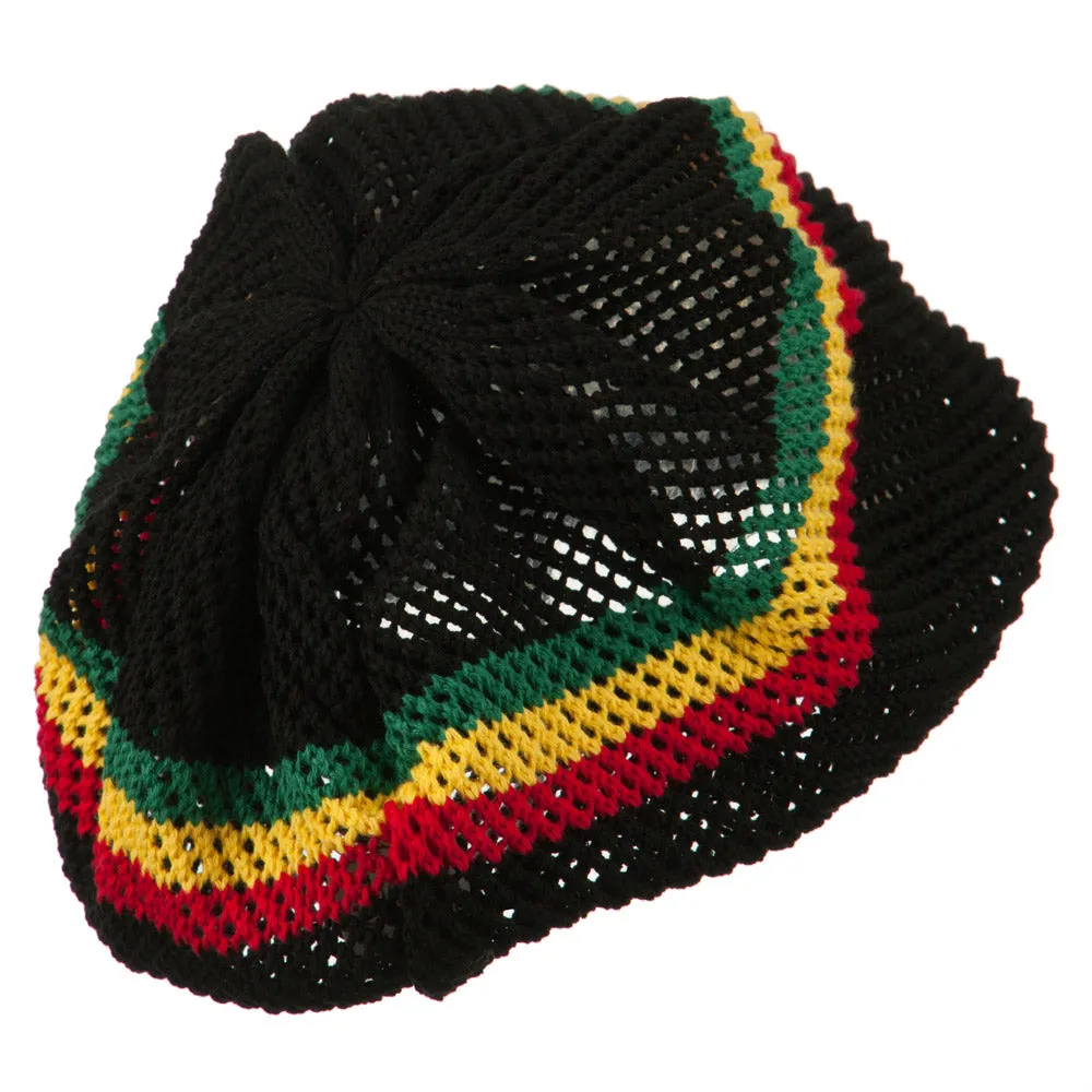 Big Size Mesh Rasta Deep Shell Beanie