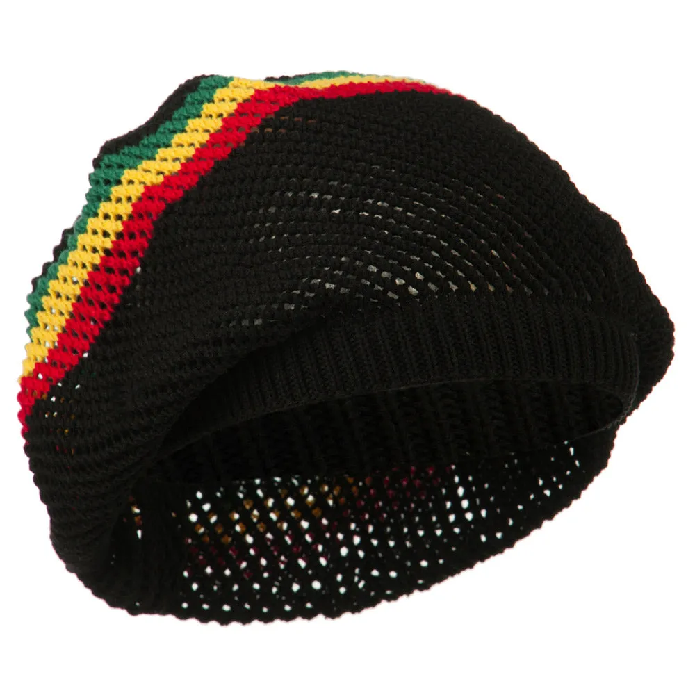 Big Size Mesh Rasta Deep Shell Beanie