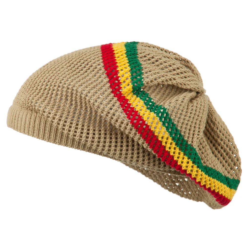 Big Size Mesh Rasta Deep Shell Beanie