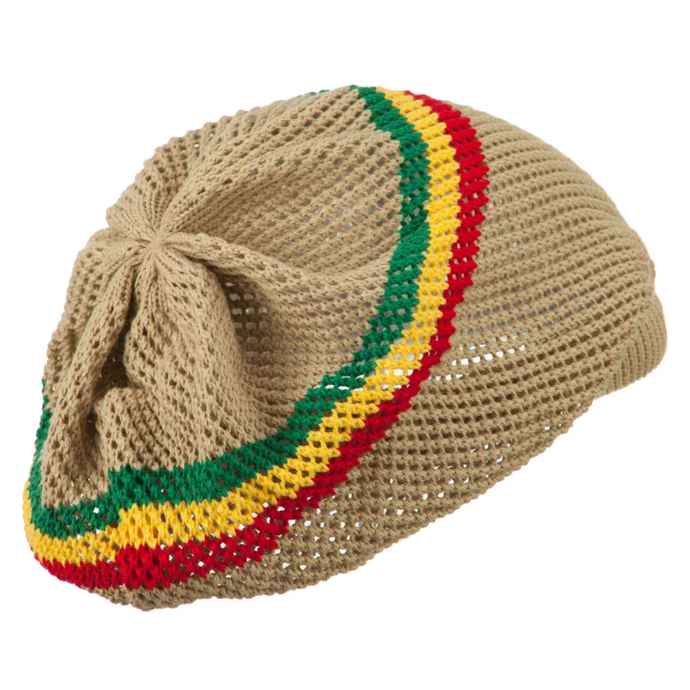 Big Size Mesh Rasta Deep Shell Beanie