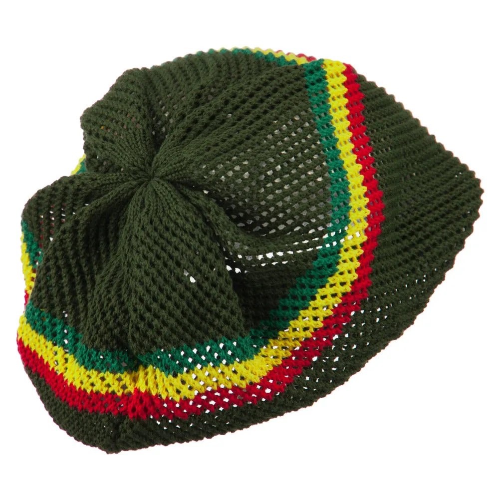 Big Size Mesh Rasta Deep Shell Beanie